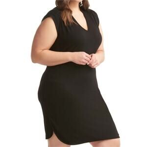 Lemon Tart 4X Mellie Black V-Neck Sheath Dress MSRP $78 Last One!